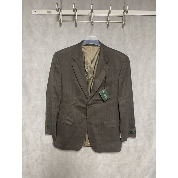 NWT Ralph Lauren Blazer Men 40R Olive Brown Herringbone Plaid Flannel Coat Luxe‎ - Picture 1 of 14
